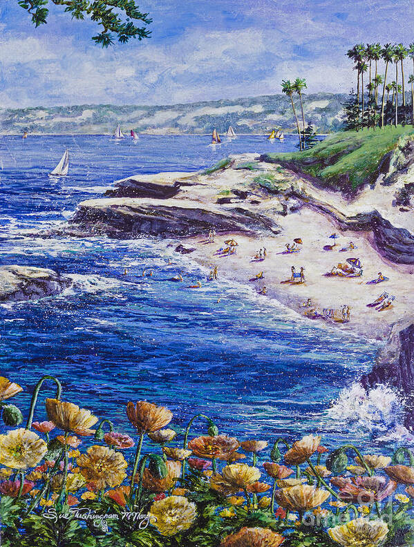 La Jolla Beach Poster featuring the painting La Jolla Beach by Glenn McNary
