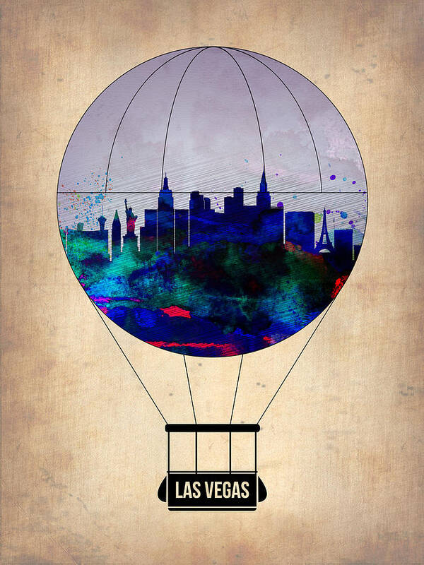Las Vegas Poster featuring the painting LAs Vegas Air Balloon by Naxart Studio