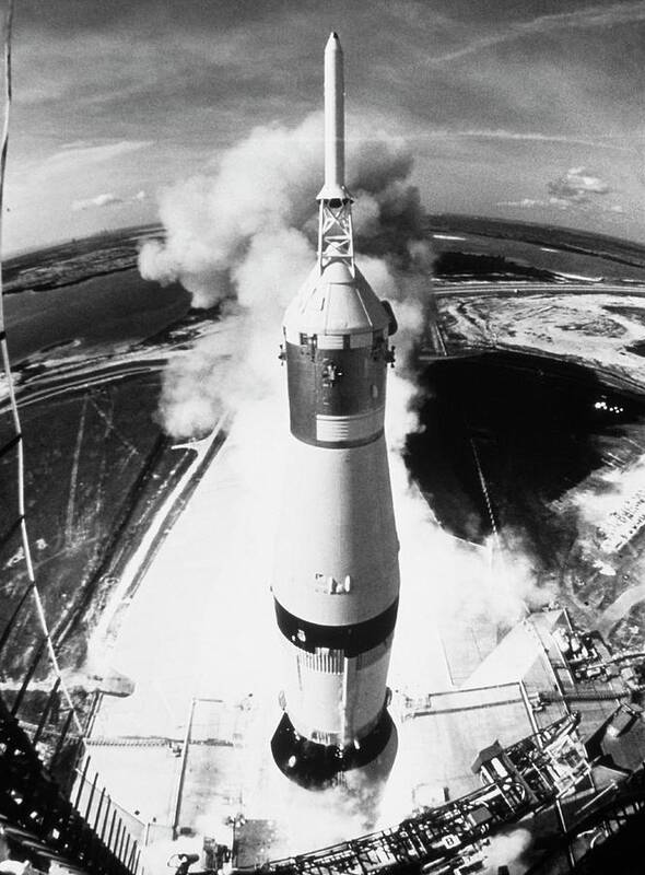 Apollo 11 Poster featuring the photograph Launch Of Apollo 11 Mission On A Saturn V Rocket by Nasa/science Photo Library