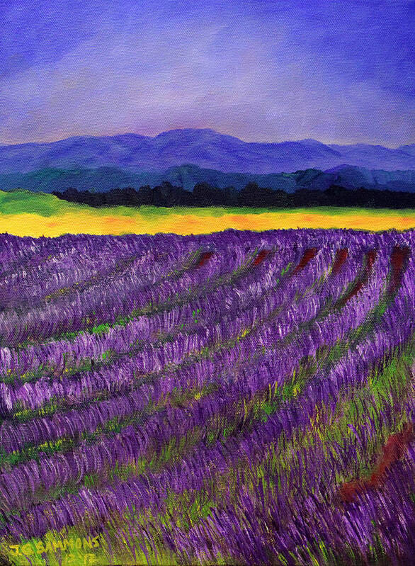 Lavender Poster featuring the painting Lavender Fields by Janet Greer Sammons