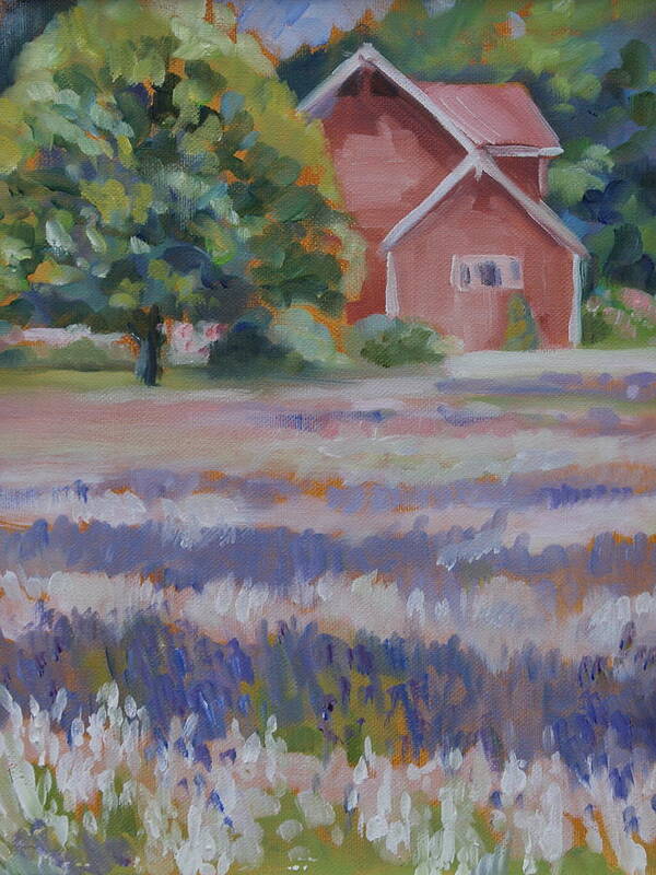 Landscape Poster featuring the painting Lavender Fields by Susan Bradbury