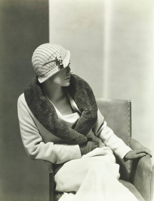 Fashion Poster featuring the photograph Lee Miller Wearing A Light Coat By Vionnet by George Hoyningen-Huene