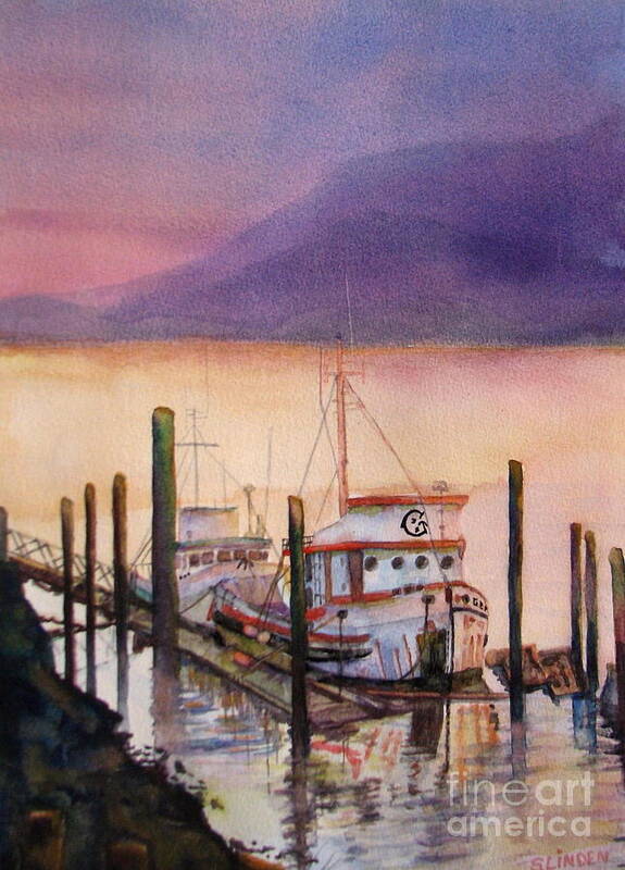 Fishing Boats Poster featuring the painting Left to Rust by Sandy Linden