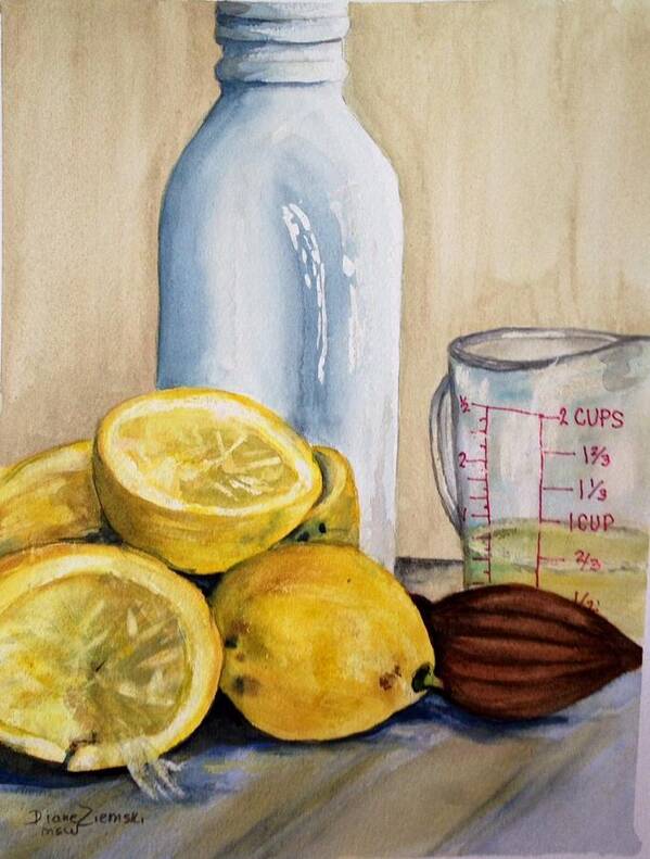 Watercolor Poster featuring the painting Lemonade by Diane Ziemski