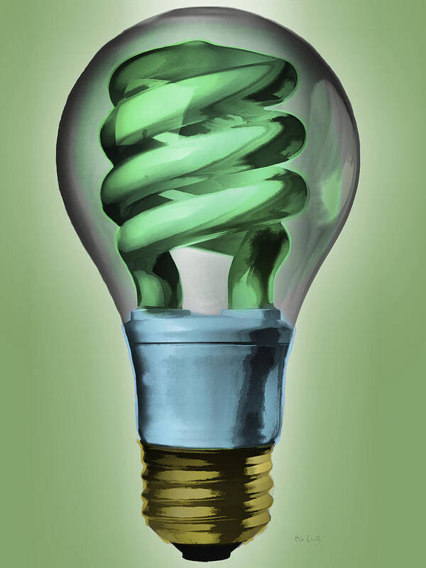 Light Poster featuring the painting Light Bulb by Bob Orsillo