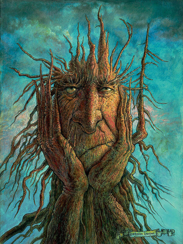 Trees With Faces Poster featuring the painting Lightninghead by Frank Robert Dixon