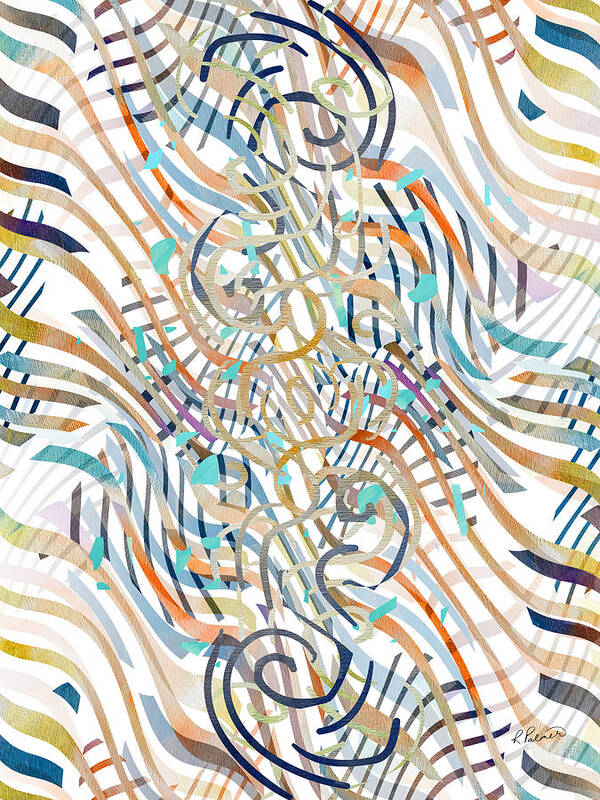 Abstract Poster featuring the digital art Line Movement by Ruth Palmer