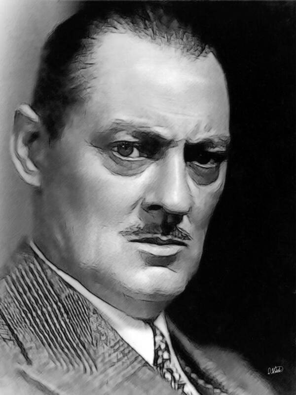 Celebrity Poster featuring the drawing Lionel Barrymore 001 by Dean Wittle