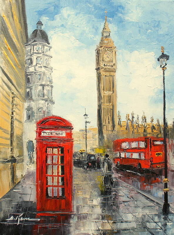London Poster featuring the painting London by Luke Karcz