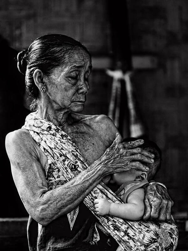 Grandma Poster featuring the photograph Love For My Grandson by Ari Widodo