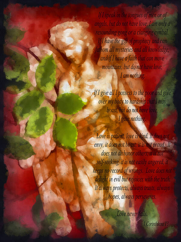 Angel Poster featuring the mixed media Love Never Fails 3 by Angelina Tamez