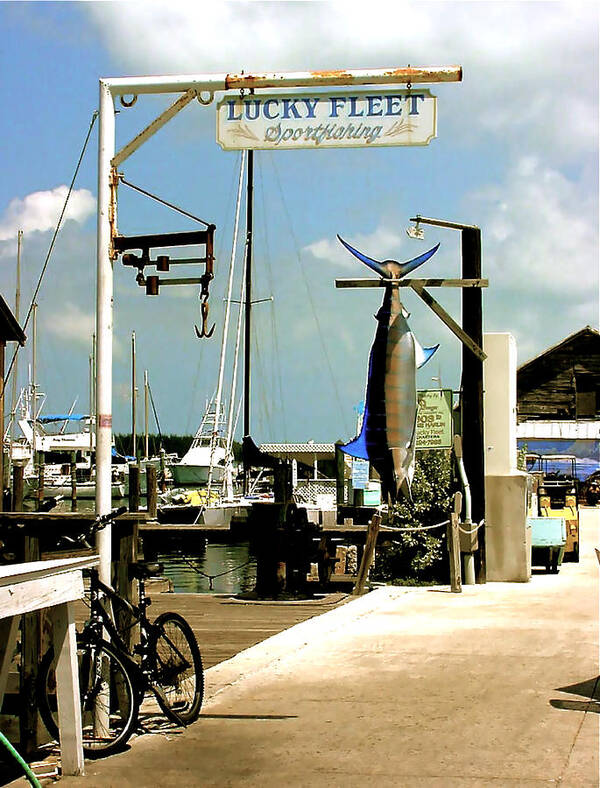 Key West Fishing Poster featuring the painting LUCKY FLEET Key West by Iconic Images Art Gallery David Pucciarelli