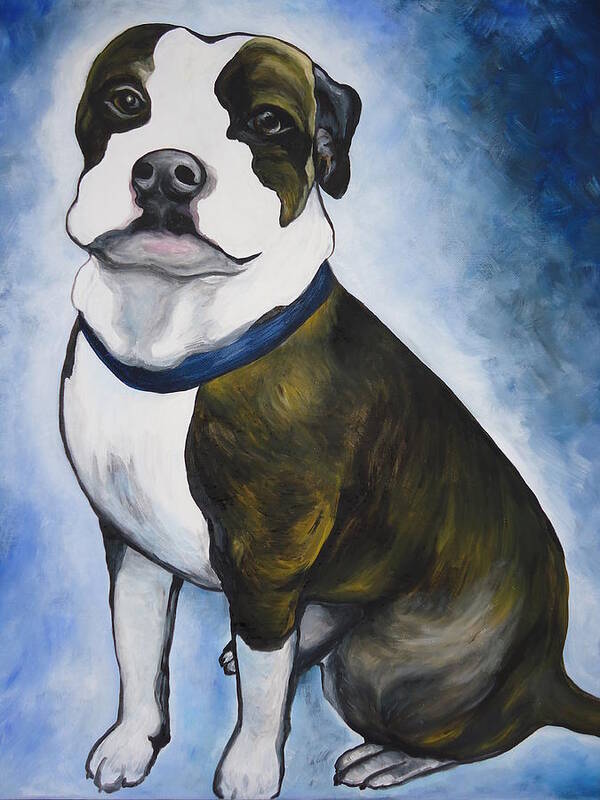 Pittbull Poster featuring the painting Lugnut by Leslie Manley