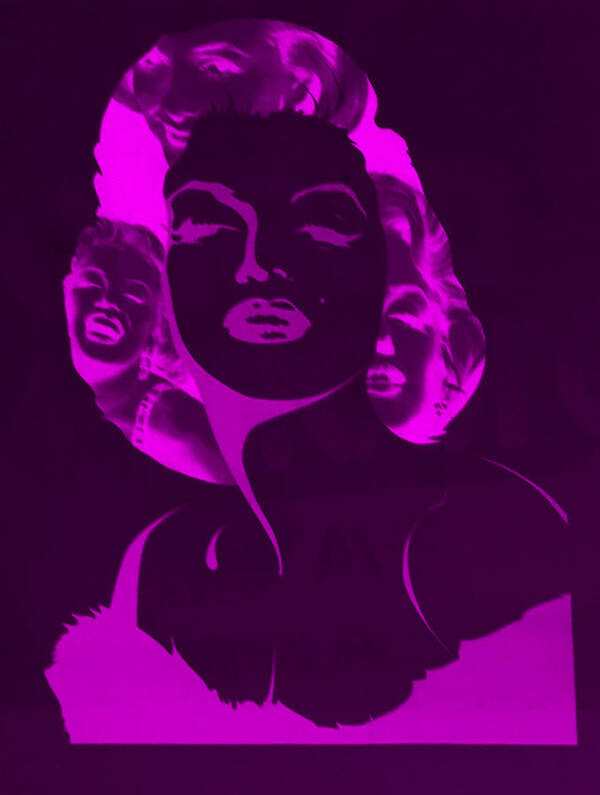 Marilyn Monroe Poster featuring the photograph M M P U R P L E N E G A T I V E by Rob Hans