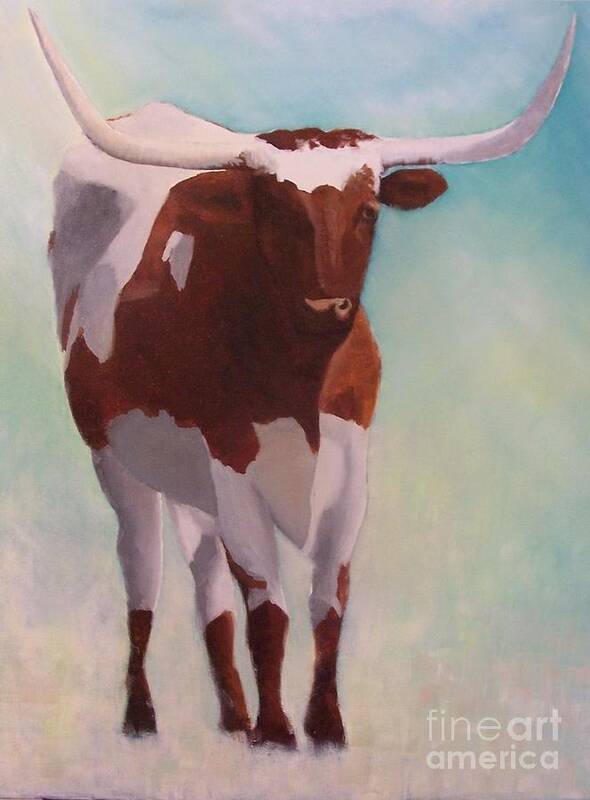 Longhorn Poster featuring the painting Mama Longhorn by Susan Williams