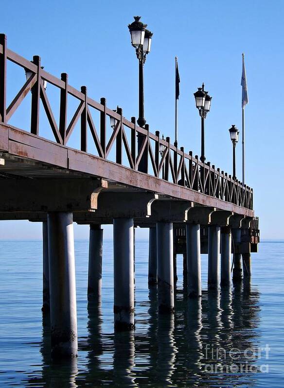 Pier Poster featuring the photograph Marbella Pier Spain by Clare Bevan