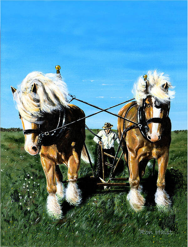 Horses Poster featuring the painting March Break by Ron Haist