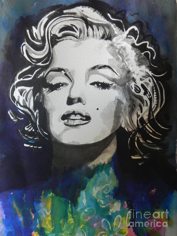 Watercolor Painting Poster featuring the painting Marilyn Monroe..2 by Chrisann Ellis