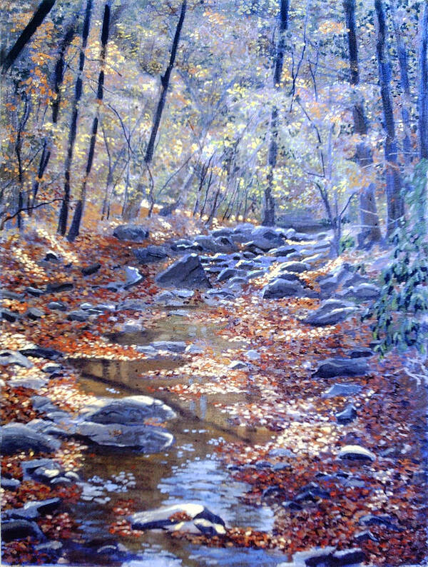 Landscape Paintings Poster featuring the painting Marys Stream by David Zimmerman