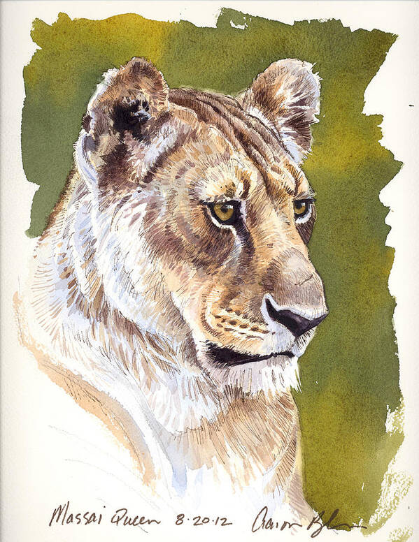 Lion Poster featuring the digital art Massai Queen by Aaron Blaise