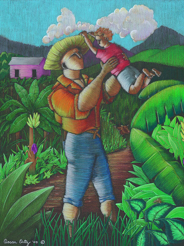 Puerto Rico Poster featuring the painting Mi futuro y mi tierra by Oscar Ortiz