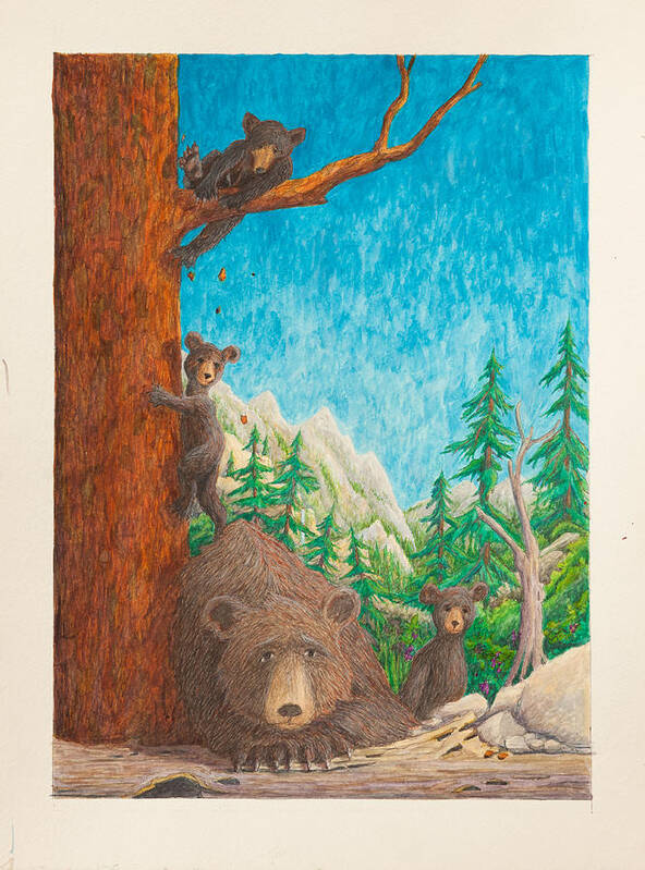 Bears Poster featuring the painting Momma by Matt Konar