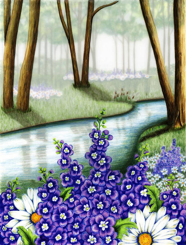 Mist Poster featuring the painting Mornings Mist by Lori Sutherland