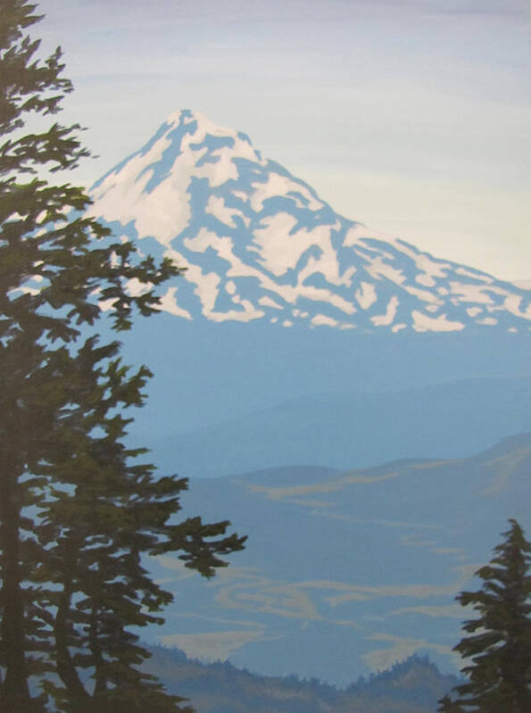 Mt. Hood Poster featuring the painting Mt Hood by Karen Ilari