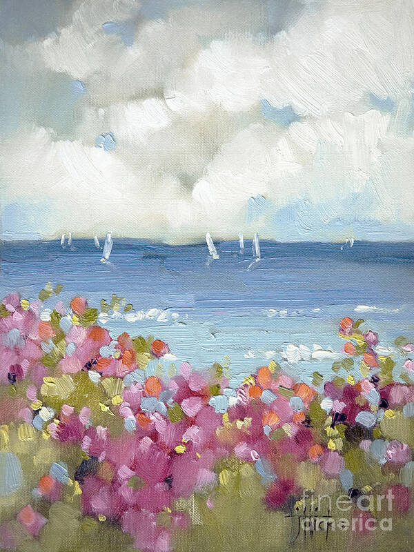 Nantucket Poster featuring the painting Nantucket Sea Roses by Joyce Hicks