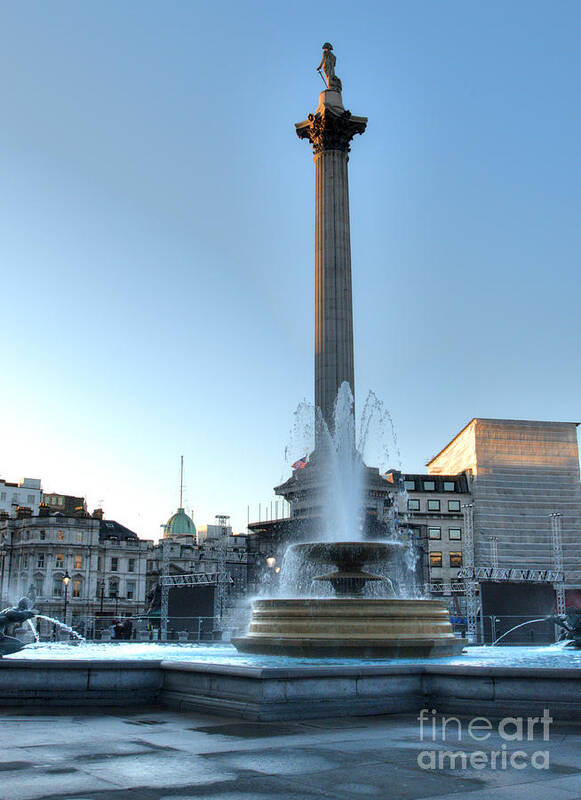 London Poster featuring the photograph Nelson's Column in Trafalgar Square by Deborah Smolinske