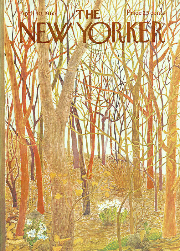 Spring Poster featuring the painting New Yorker April 10th, 1965 by Ilonka Karasz