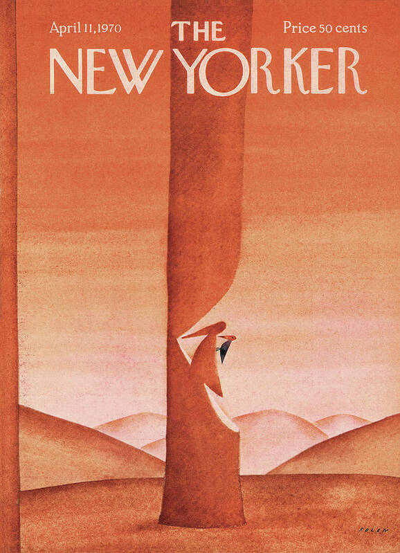 Jean-michel Folon Jfo Poster featuring the painting New Yorker April 11th, 1970 by Jean-Michel Folon