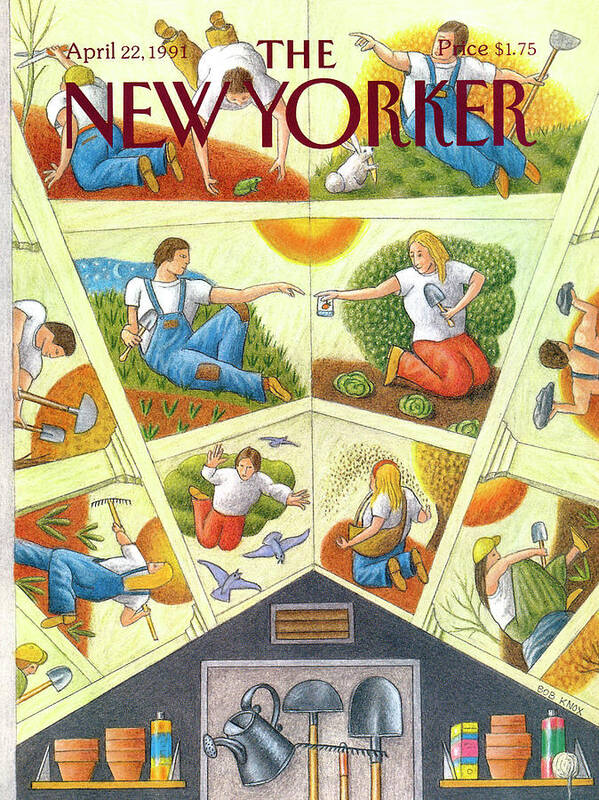 Household Chores Poster featuring the painting New Yorker April 22nd, 1991 by Bob Knox
