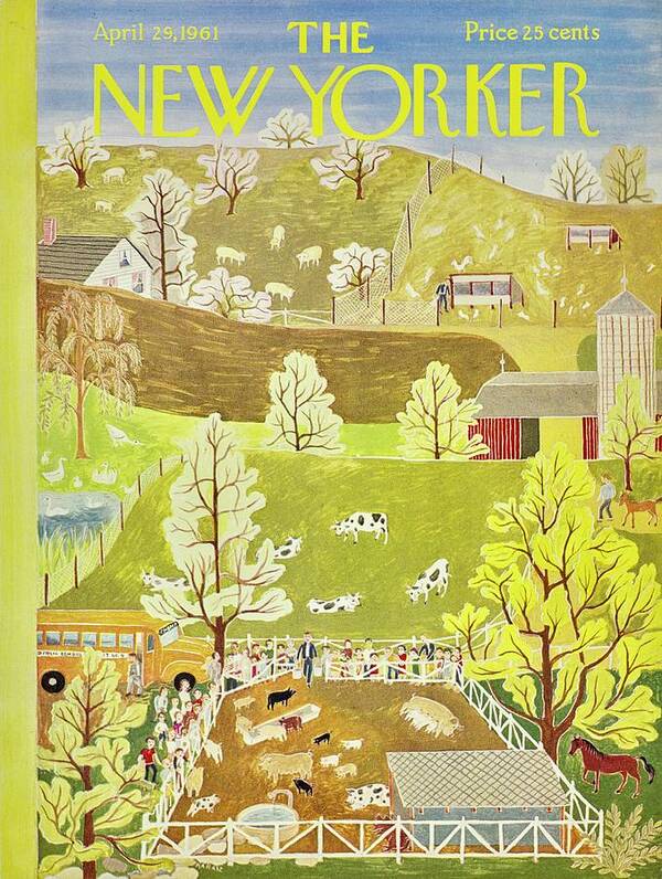 Illustration Poster featuring the painting New Yorker April 29th 1961 by Ilonka Karasz