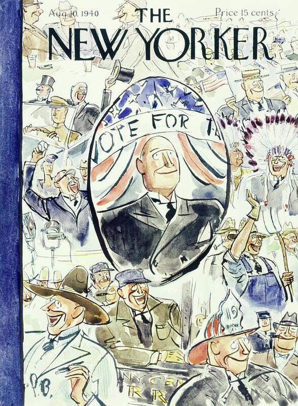 Political Poster featuring the painting New Yorker August 10 1940 by Perry Barlow