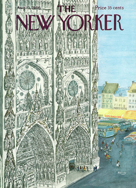 Artkey 44567 Poster featuring the painting New Yorker August 13th, 1966 by Anatol Kovarsky