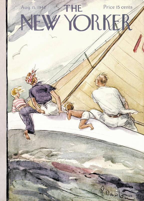 Sailing Poster featuring the painting New Yorker August 15, 1942 by Perry Barlow