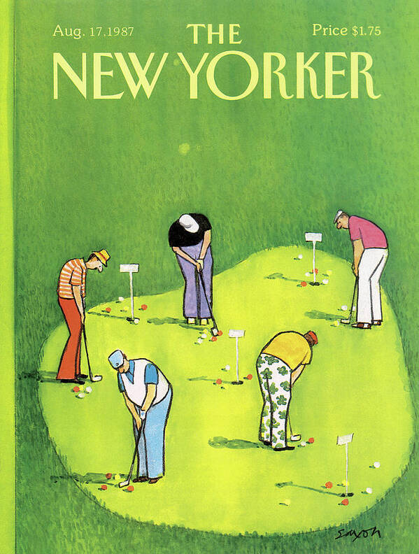 Sports Poster featuring the painting New Yorker August 17th, 1987 by Charles Saxon
