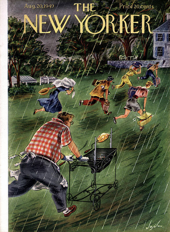 Nature Poster featuring the painting New Yorker August 20th, 1949 by Constantin Alajalov