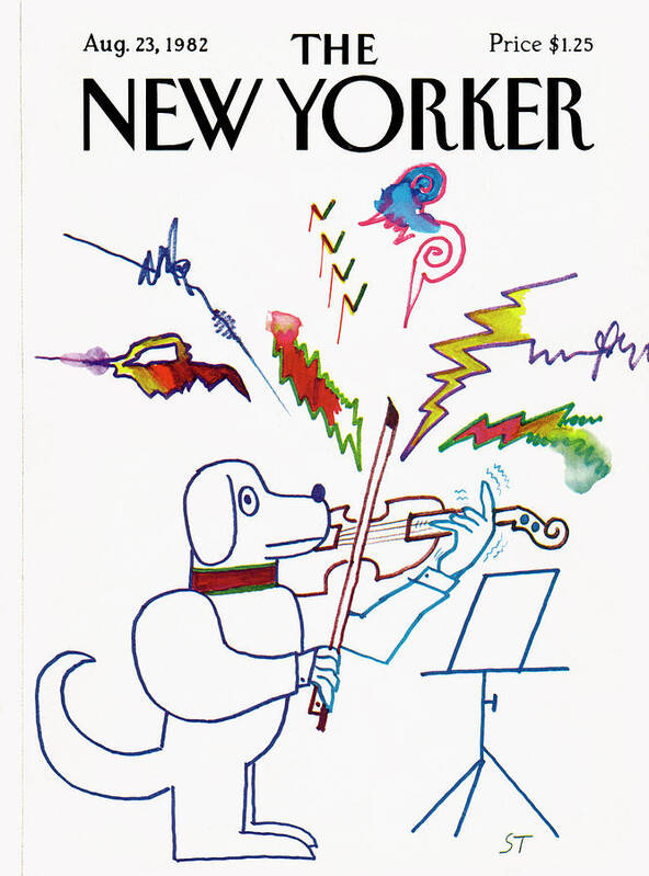 Saul Steinberg 50520 Steinbergattny Poster featuring the painting New Yorker August 23rd, 1982 by Saul Steinberg