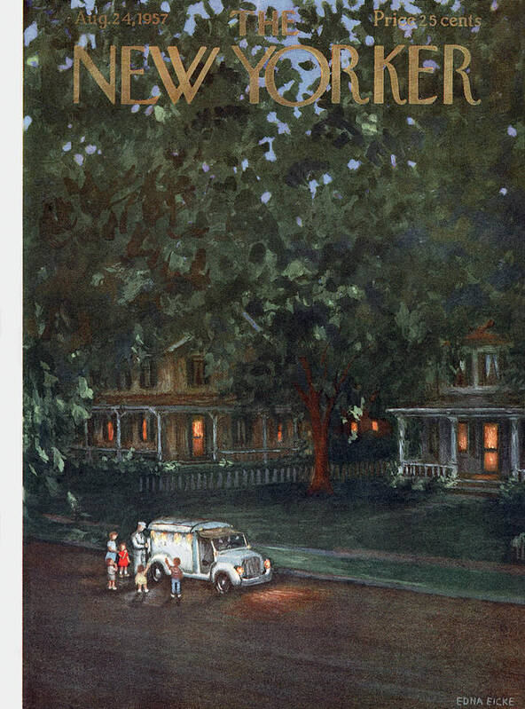 Edna Eicke Eed Poster featuring the painting New Yorker August 24th, 1957 by Edna Eicke