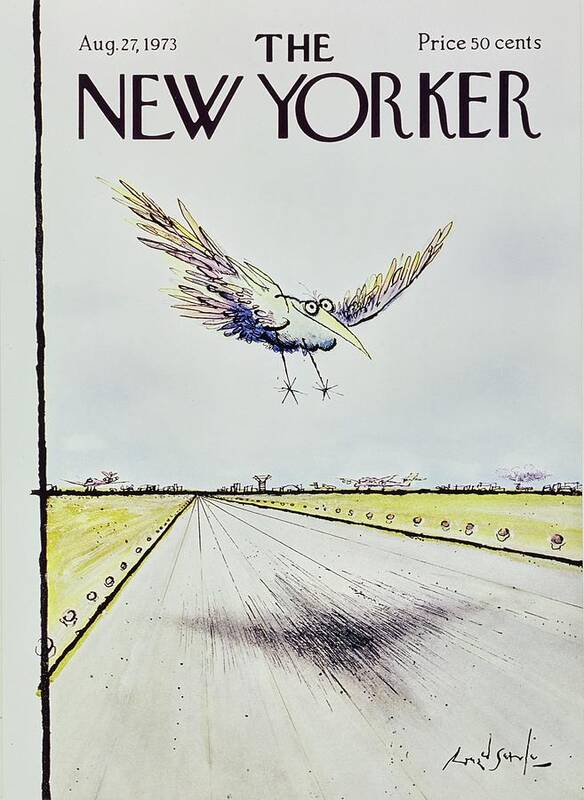 Illustration Poster featuring the painting New Yorker August 27th 1973 by Ronald Searle