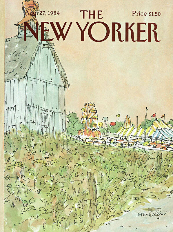 Summer Poster featuring the painting New Yorker August 27th, 1984 by James Stevenson