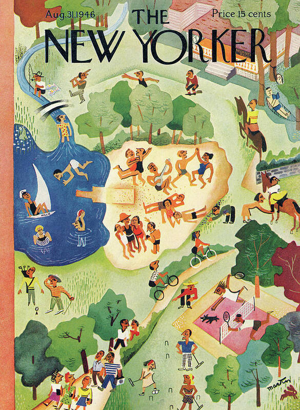 Entertainment Poster featuring the painting New Yorker August 31, 1946 by Charles E Martin