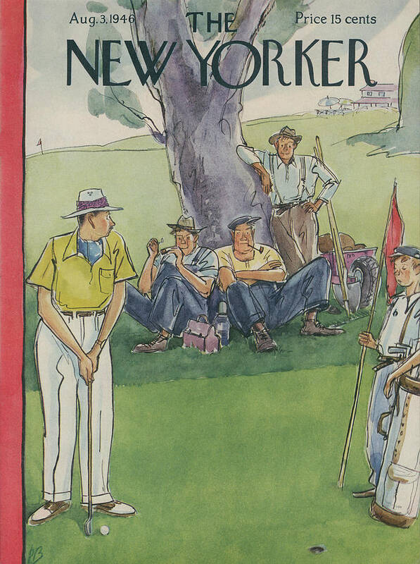 Sport Poster featuring the painting New Yorker August 3, 1946 by Perry Barlow