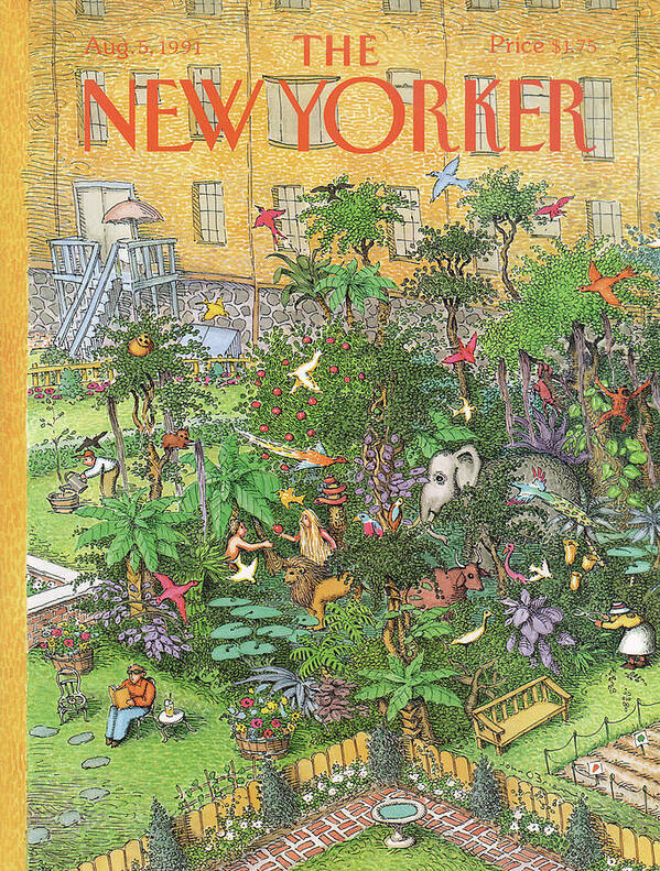 Animals Poster featuring the painting New Yorker August 5th, 1991 by John O'Brien