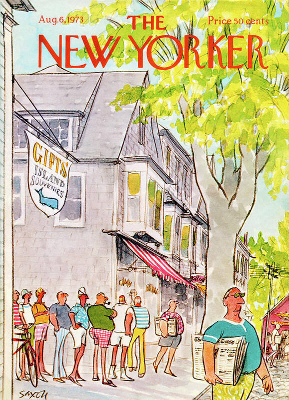 Vacation Poster featuring the painting New Yorker August 6th, 1973 by Charles Saxon