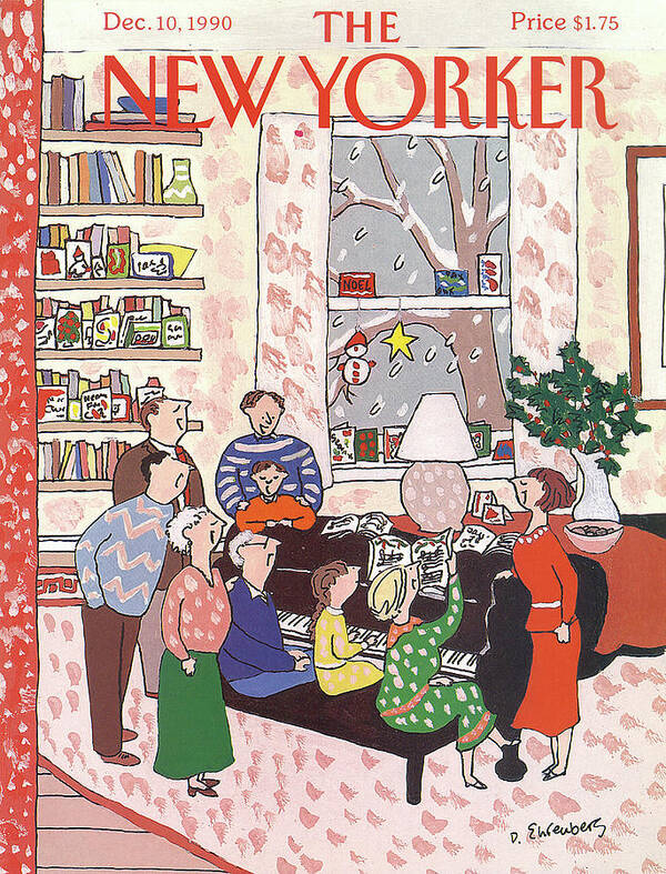 Entertainment Poster featuring the painting New Yorker December 10th, 1990 by Devera Ehrenberg