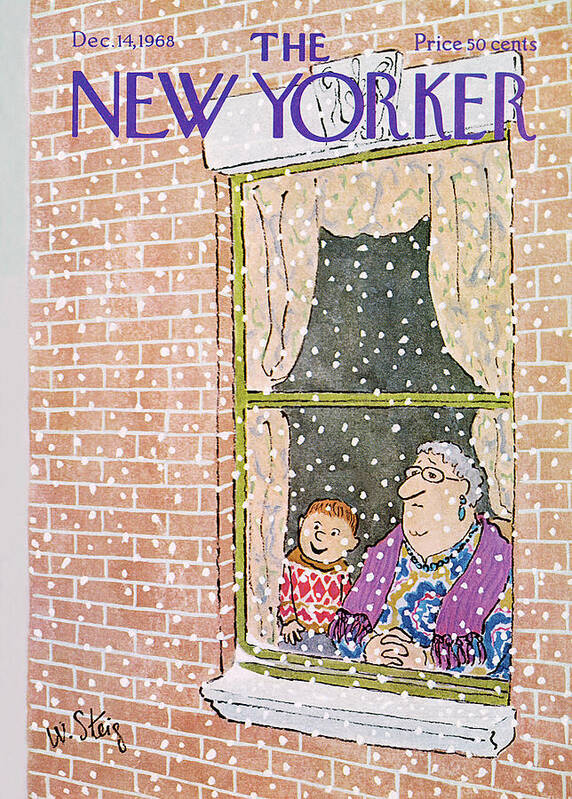 William Steig Wst Poster featuring the painting New Yorker December 14th, 1968 by William Steig