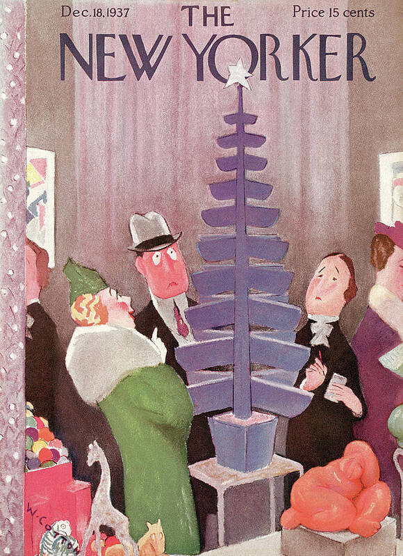 Christmas Poster featuring the painting New Yorker December 18, 1937 by Will Cotton